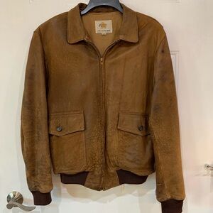 Vintage Golden Bear Brown A-2 Style Leather Bomber Jacket